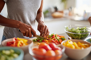 Preparing fresh vegetables in the kitchen, a Food & Drink Photo by AlyaAnd
