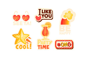 Social Network Stickers Isolated on, an Object Illustration by TopVectors