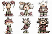 Whimsical Winter Animals Clipart, an Illustration by Libby Wishes (Thumbnail 7 of 7)