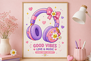 Kawaii Pastel Daisy Dream Headphones, an Object Illustration by HyeRi (Thumbnail 6 of 7)