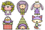 Whimsical Christmas Animal Clipart, an Illustration by Pixels.Craft (Thumbnail 5 of 5)