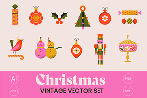 Christmas vector icon set