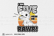 I Am Five Hear Me Rawr SVG PNG EPS, an Object Graphic by Applied Arts (Thumbnail 1 of 4)