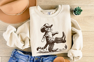 Funny Western Cowboy Cat Design