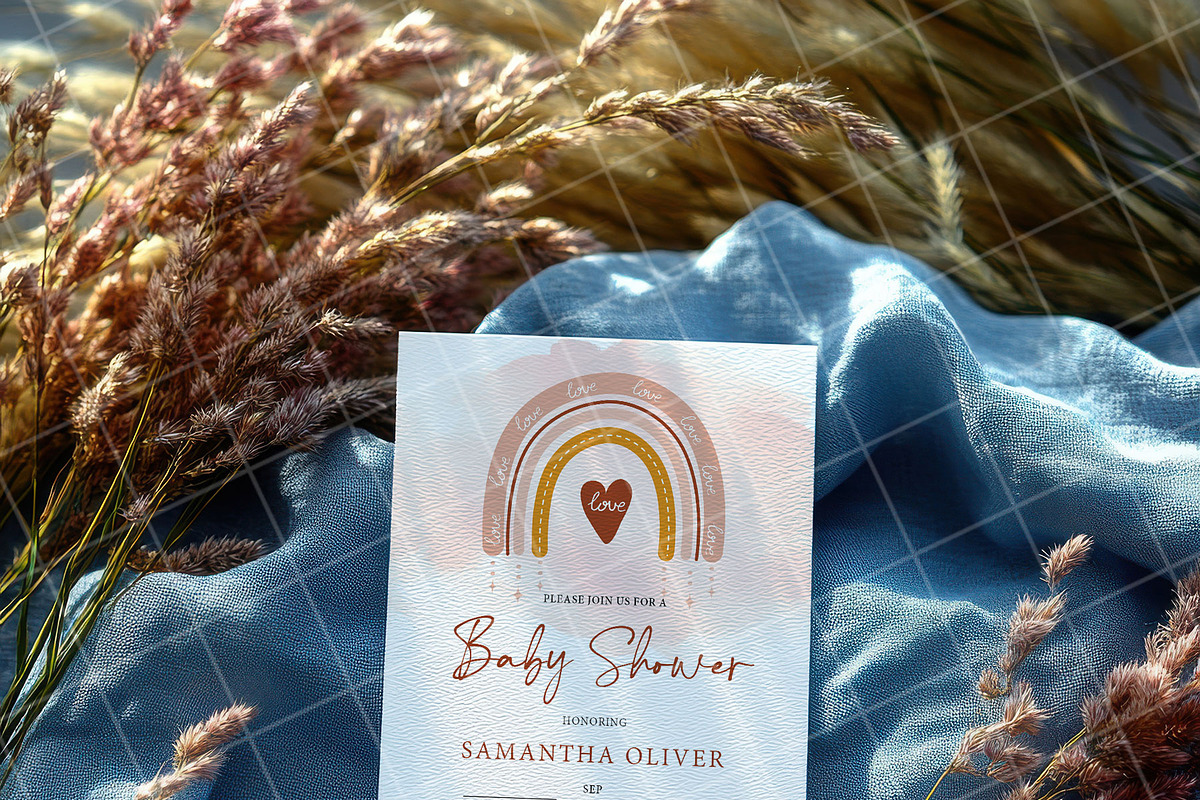 Blue 5x7 Invitation card mockup PSD, an Advertising Mockup by Blush Roses Print (Photo 8 of 9)
