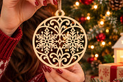Double Snowflake Ornament SVG File, an Object Graphic by Libby Wishes (Thumbnail 3 of 3)