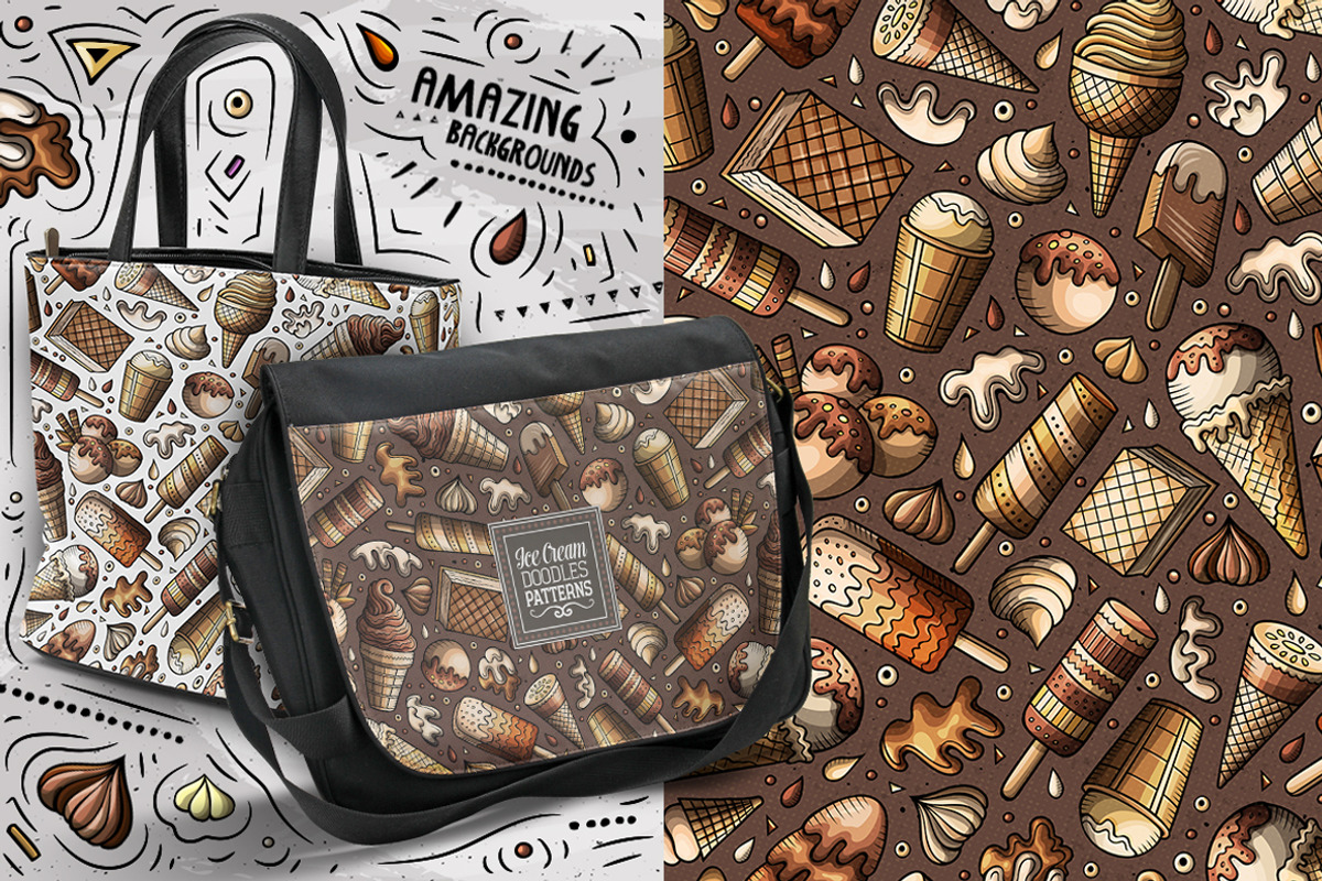 7 Ice Cream Seamless Patterns, a Pattern Graphic by BALABOLKA (Photo 4 of 8)