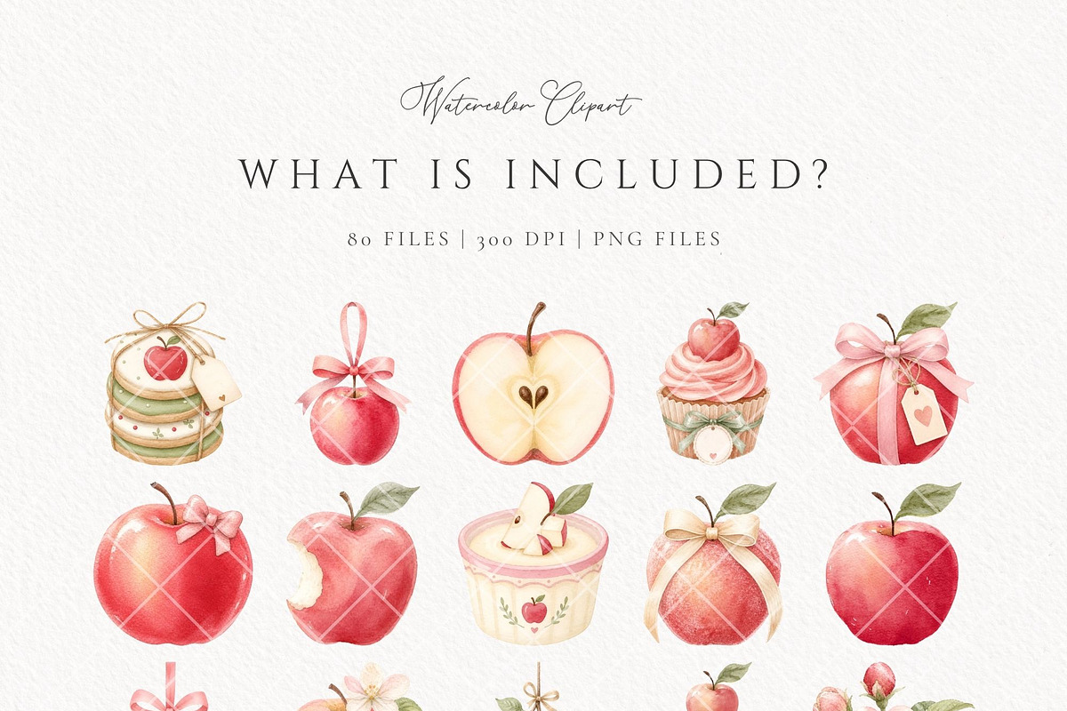 Apple Baby Shower Watercolor, a Seasonal Illustration by Invite to Clipart (Photo 3 of 10)