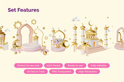 3d Ramadan Icons Set Vector, an Object 3D Model by 35lab (Thumbnail 3 of 6)