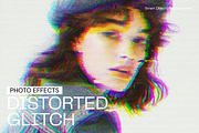 Distorted Glitch Photo Effect, a Layer Style Add-On by iDoodle Studio (Thumbnail 1 of 4)