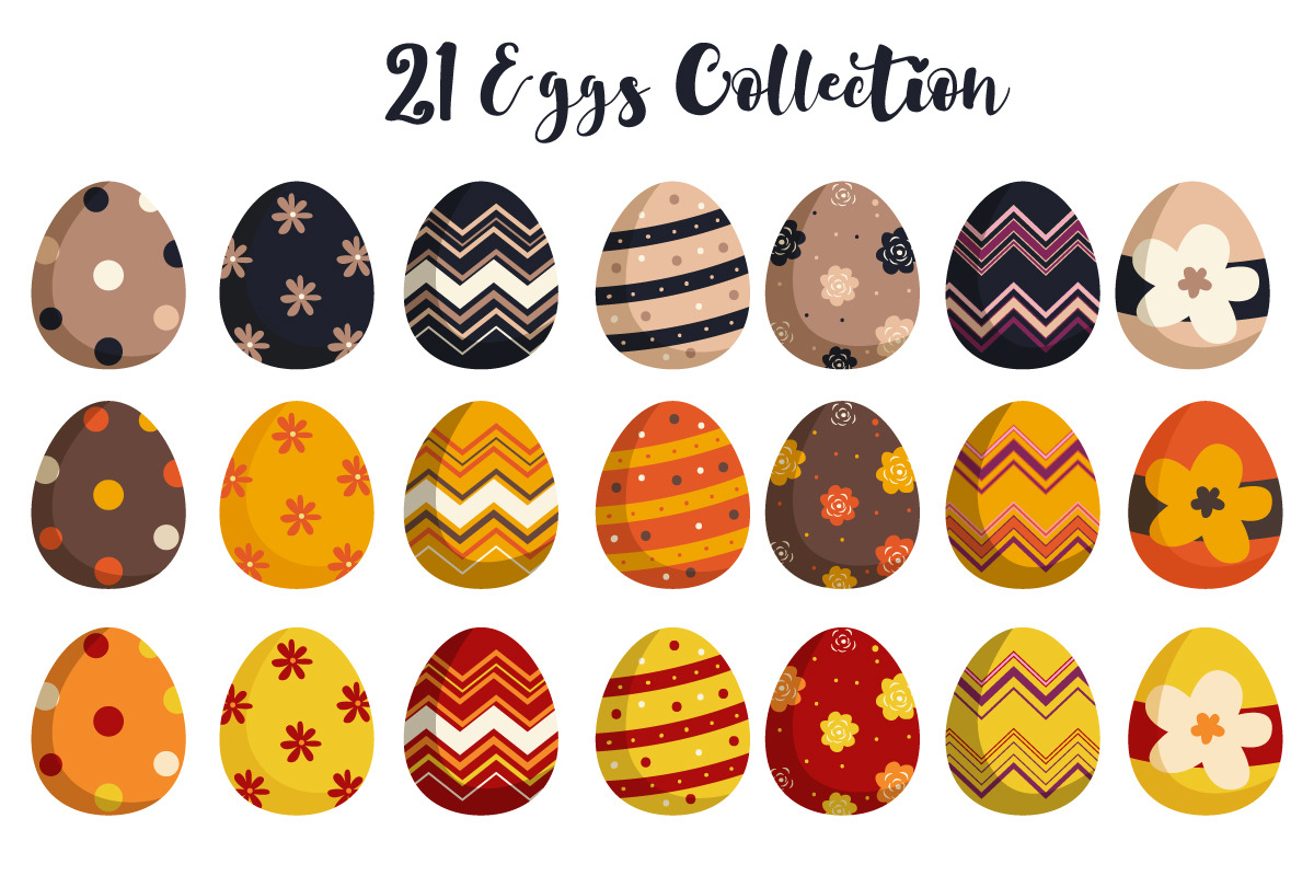 Easter Eggs Clipart Collection Set, a Decorative Illustration by DrawStudio1988 (Photo 2 of 6)