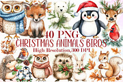 Winter Christmas Animals Birds Leave, an Illustration by Sublimation Artist (Thumbnail 1 of 6)
