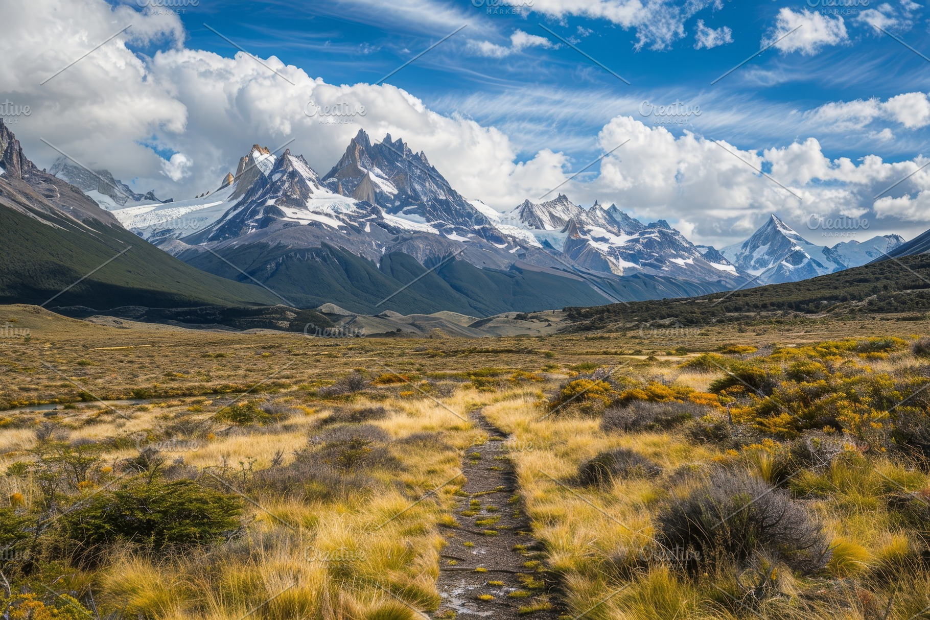 Trail Meanders Through Field With Di, a Photo by Iftikhar Alam