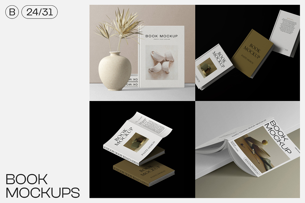 55 book mockups, a Books & Magazine Mockup by Creatoom (Photo 1 of 11)