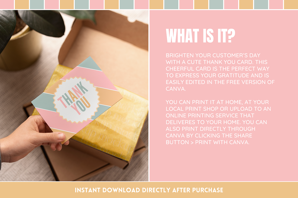 Cute Thank You Card Template, a Card Template by SunshineStudioBoutique (Photo 2 of 10)