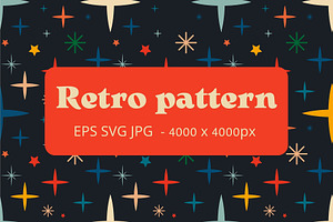 60s Retro Pattern With Stars