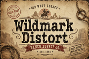 Wildmark Distort is a bold Western, a Script Font by Wow Magic (Thumbnail 1 of 4)