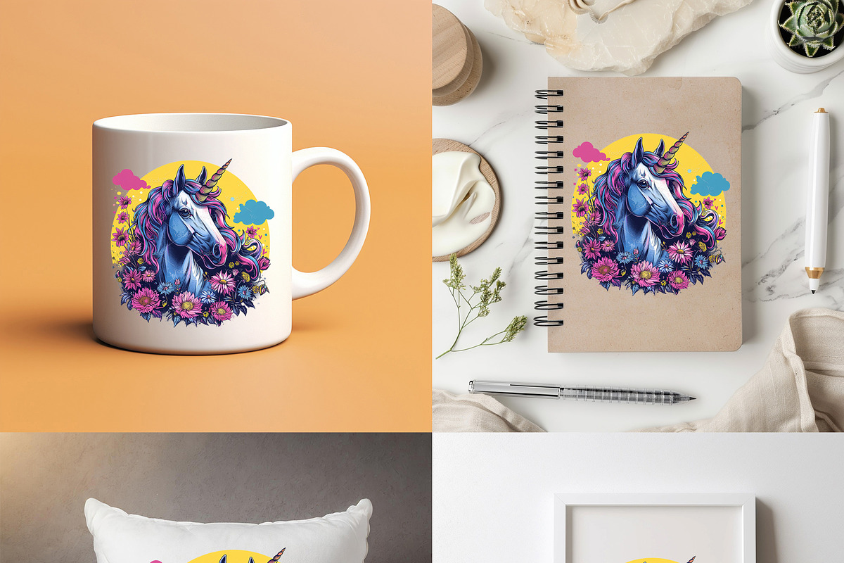 Vibrant unicorn with a spiral horn, an Animal Illustration by yod67 (Photo 9 of 9)