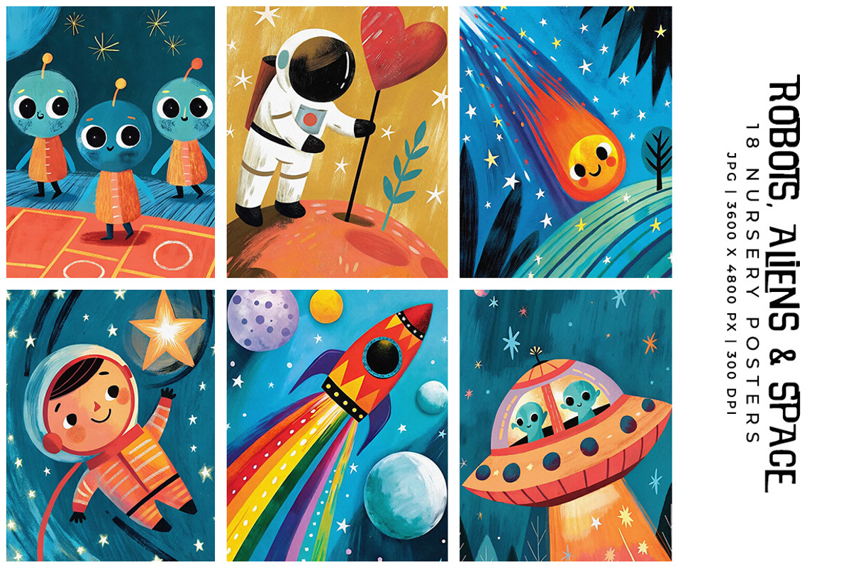 Robots, Aliens and Space, a Decorative Illustration by Digital Art Creations (Photo 2 of 6)