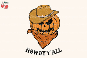 Howdy Y'all Pumpkin Sublimation PNG