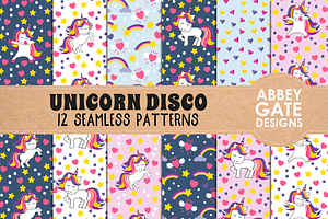 Unicorn Disco Collection - Clip Art