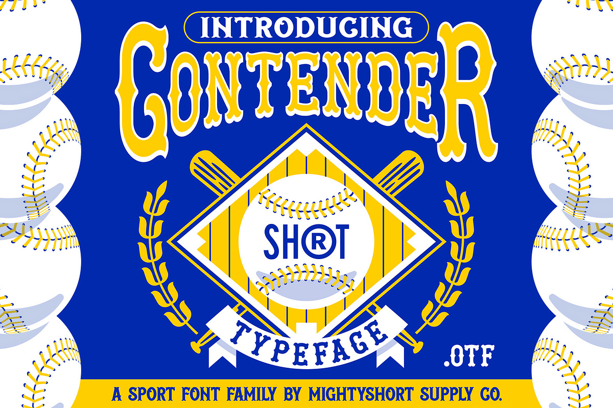 Contender Typeface, a Font by MightySHORT (Photo 1 of 9)