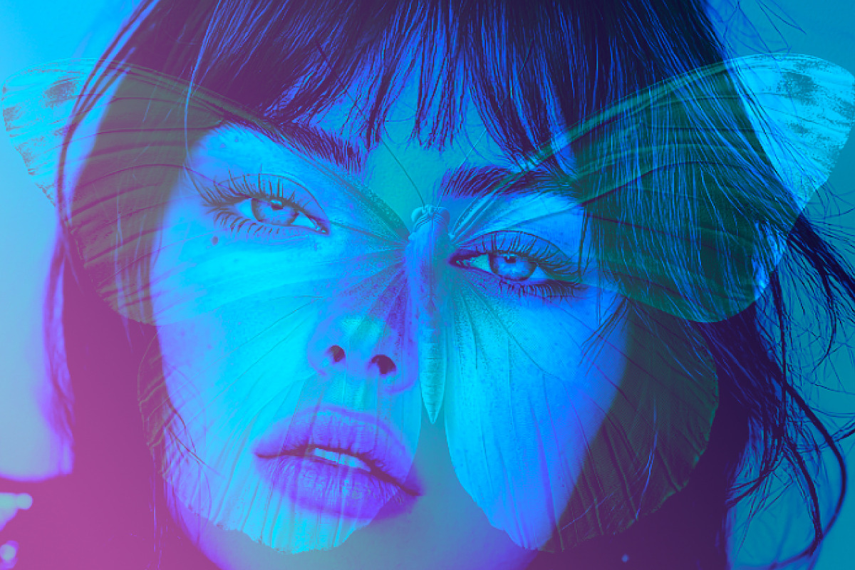 Dreamy Double Exposure Photo Effect, a Brushes & More by studiogstock