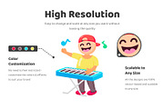 Piano Cartoon Stickers Set, an Emoji Icon by Vectors Market (Thumbnail 3 of 6)
