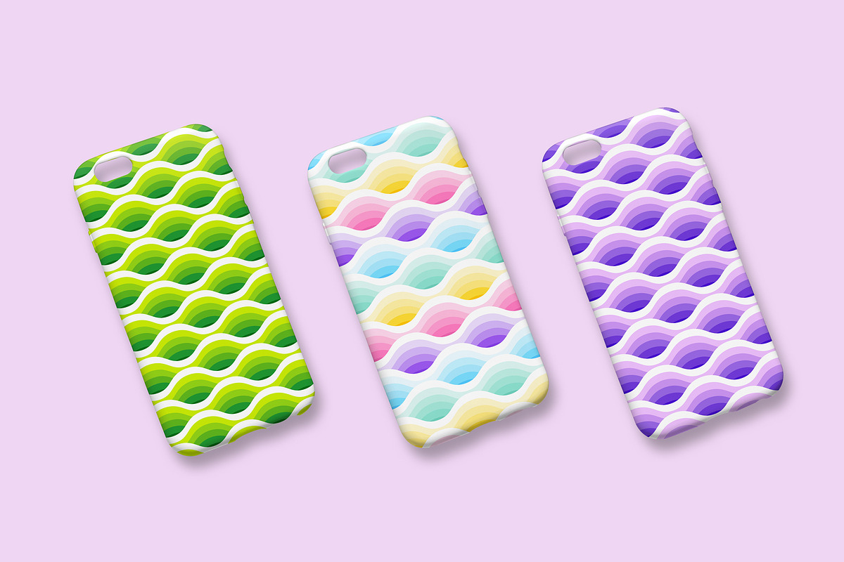 Wave seamless patterns. 3d effect., a Pattern Graphic by Evgeniya Dzhumm (Photo 5 of 8)