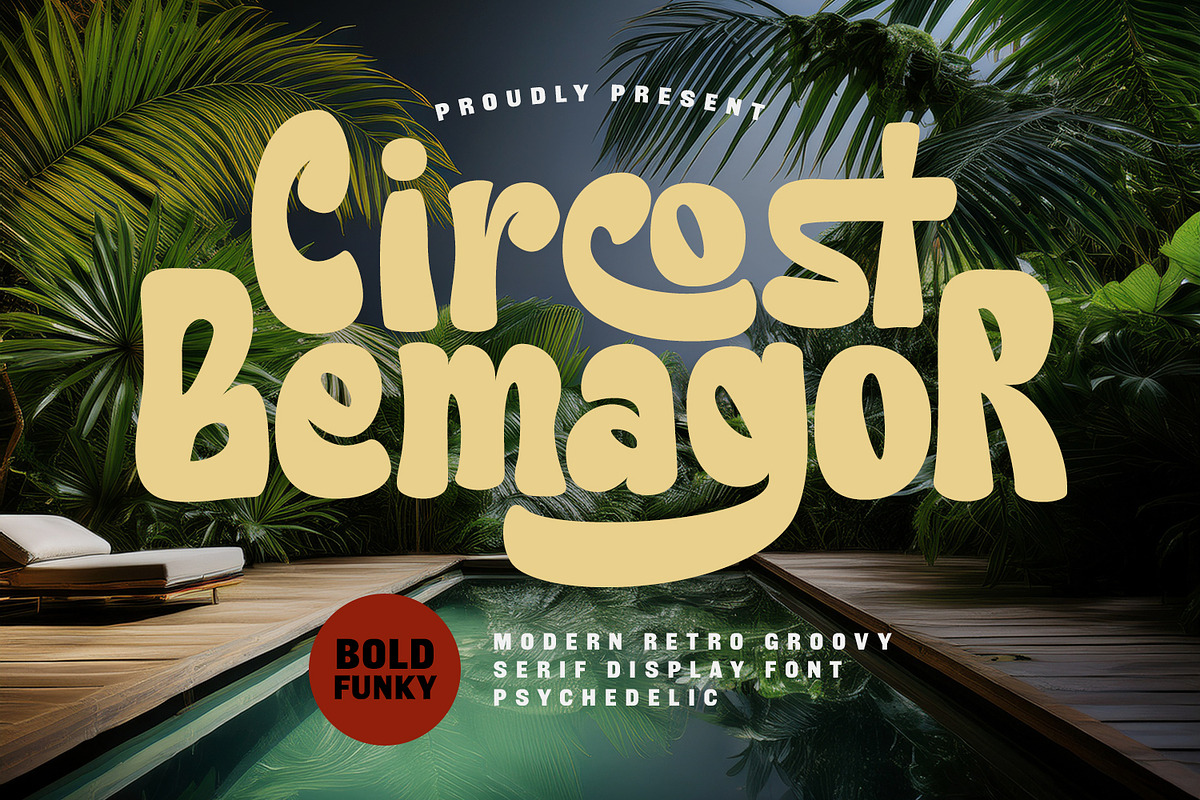 Circost Bemagor Modern Retro Groovy, a Serif Font by Maulana Creative (Photo 1 of 7)