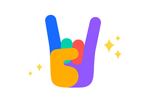 Hand Sign Rock. Fun Sticker