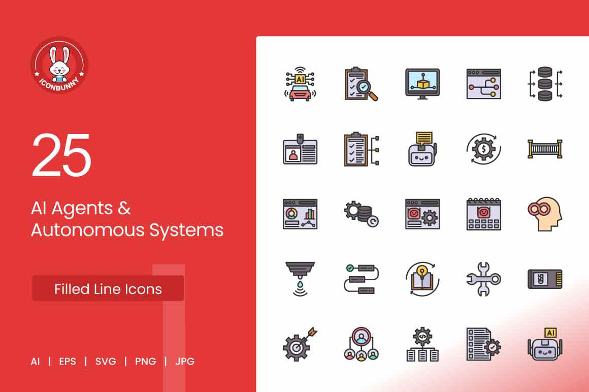 AI Agents & Autonomous Systems Icons, an Icon by IconBunny