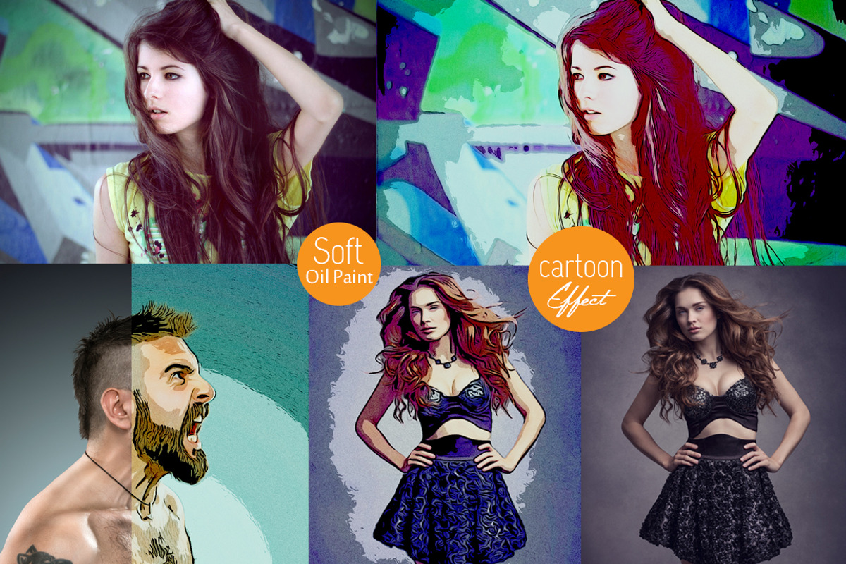 Soft Oil Cartoon Photo Action, an Action Add-On by Vatdesign (Photo 5 of 7)