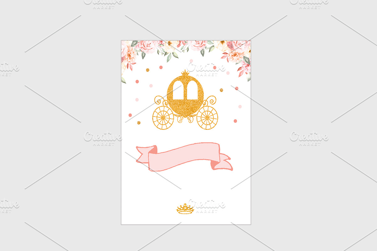 Princess Carriage Invitation, an Invitation Template by mpcprintables (Photo 3 of 3)