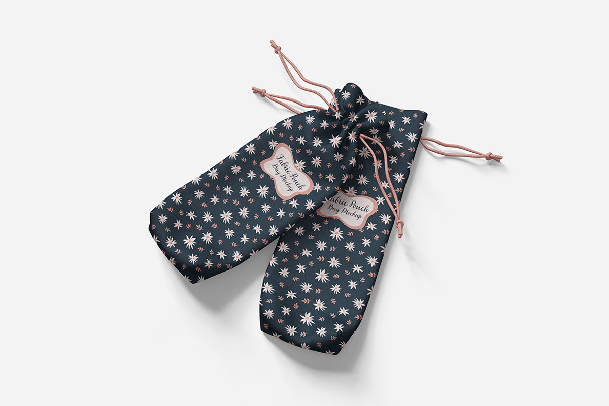 Minimalist Fabric Pouch Bag Mockup, an Advertising Mockup by bimockup (Photo 3 of 6)
