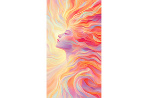 Abstract portrait of a woman with, an Illustration by Lermont51