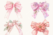 Pink Bow Coquette Clipart, a Decorative Illustration by SparkyDesignsUS (Thumbnail 5 of 9)