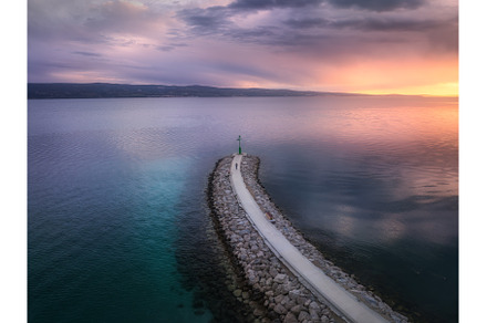 Aerial view of lighthouse on the, a Nature Photo by den-belitsky
