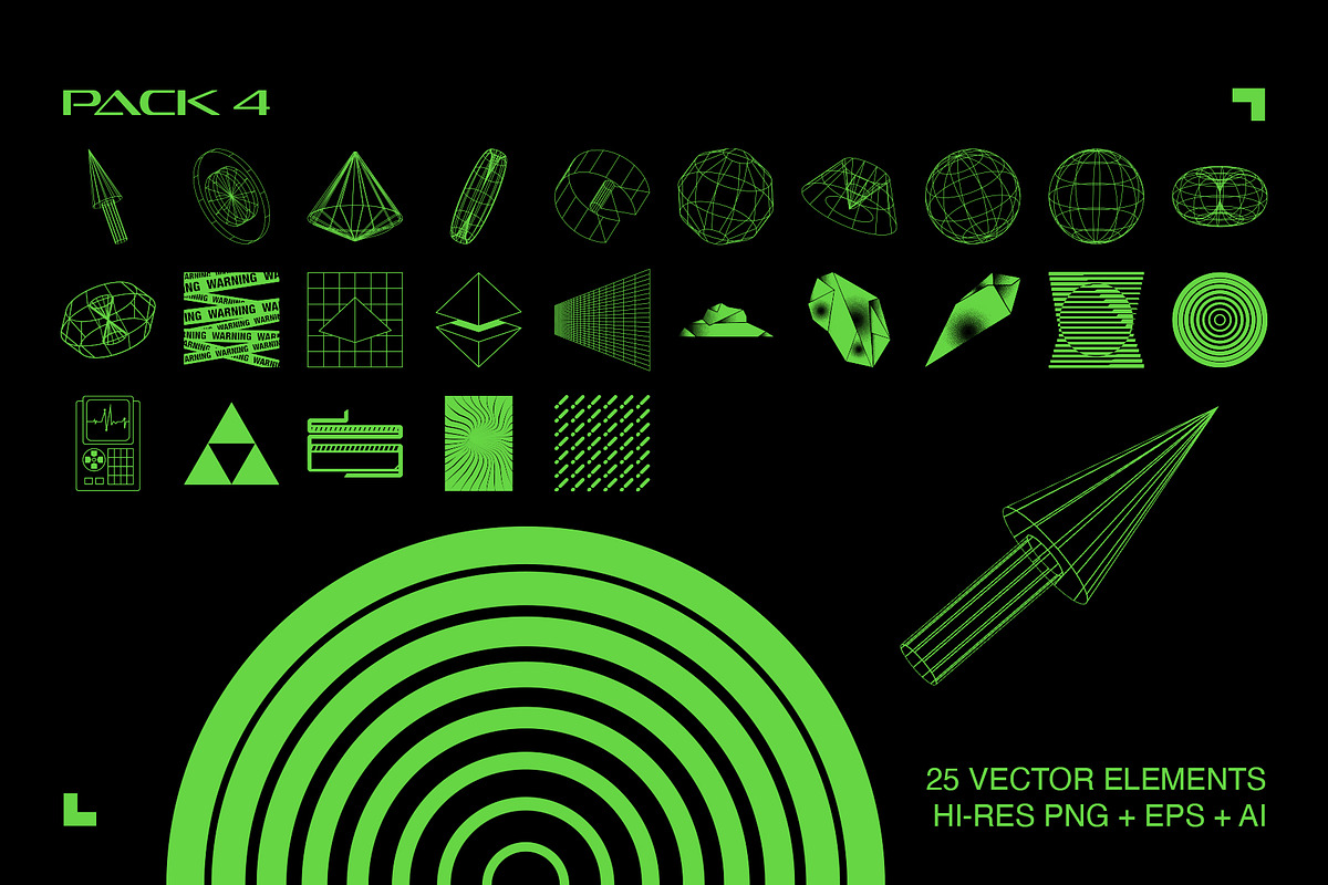 Retro Futuristic Elements, an Object Graphic by The Fake PNG (Photo 5 of 11)