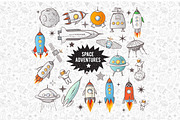 Astronomy and space doodle elements, a Technology Illustration by Elina_Li (Thumbnail 1 of 18)