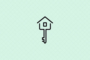 House Key Icon, an Object Illustration by Vectorium Studio
