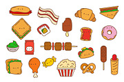 Kawaii Sticker Fast Food Set, a Food Illustration by ArtVarStudio (Thumbnail 3 of 4)