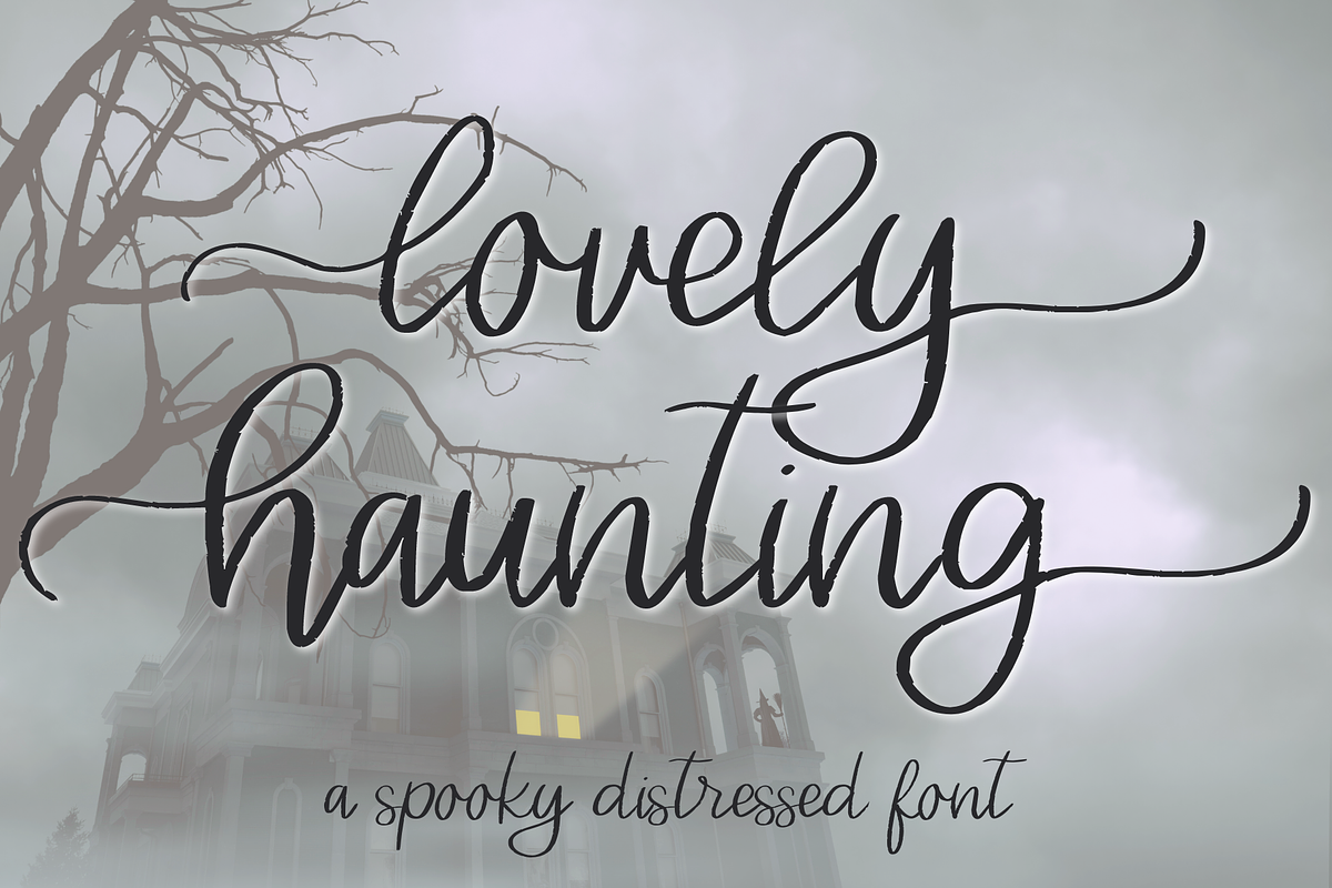 Lovely Haunting, Halloween Script, a Script Font by Designing Digitals (Photo 1 of 9)