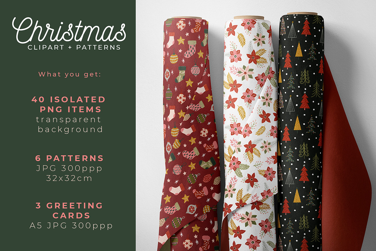 Christmas graphics & patterns, an Illustration by Laura Camoe (Photo 3 of 6)