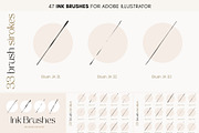 150 Illustrator Brush Bundle, a Brush Add-On by Jenteva Art (Thumbnail 3 of 19)