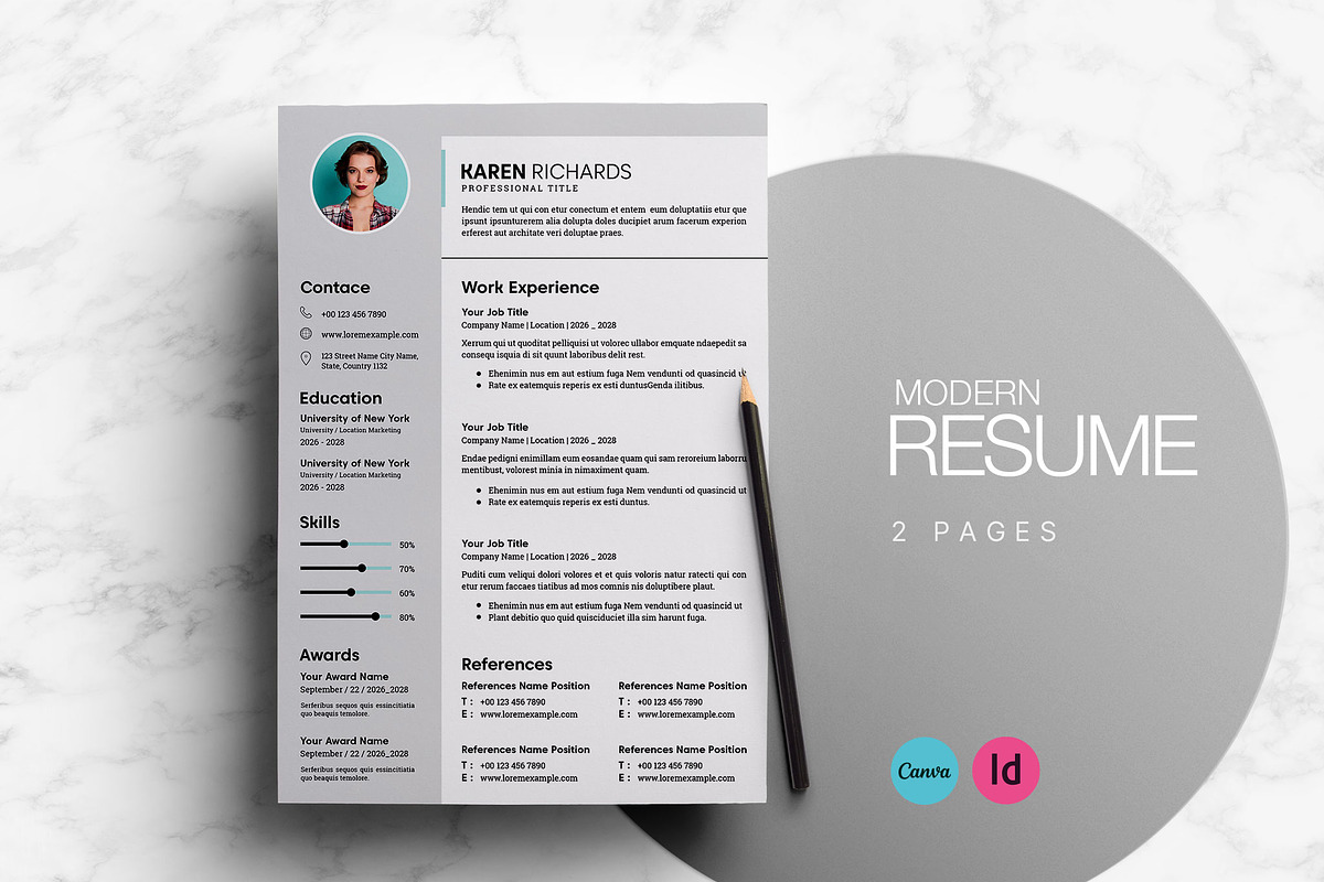 Corporate Resume Template, a Resume Template by evgenystudio (Photo 1 of 4)