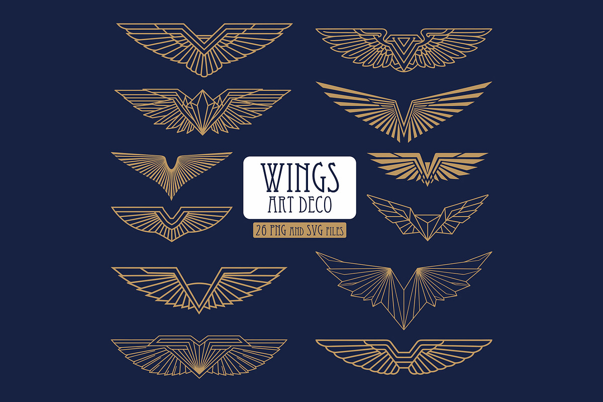 Art Deco 26 Wings, a Decorative Illustration by Stanislav Kharchevskyi (Photo 1 of 3)