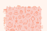 Coquette Halloween - pink edition, a Seasonal Illustration by Cute Atelier (Thumbnail 3 of 12)