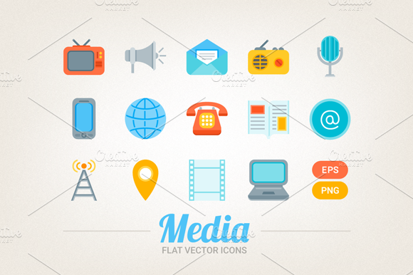 Flat Media Icons