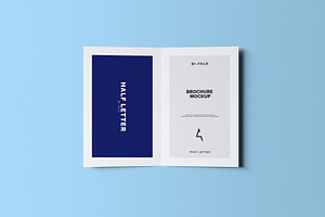 Half Letter Bi-Fold Brochure Mockup